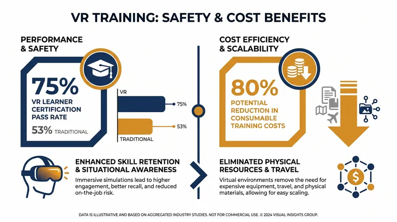 Early pilot studies show significant improvements in certification pass rates for VR-trained students.