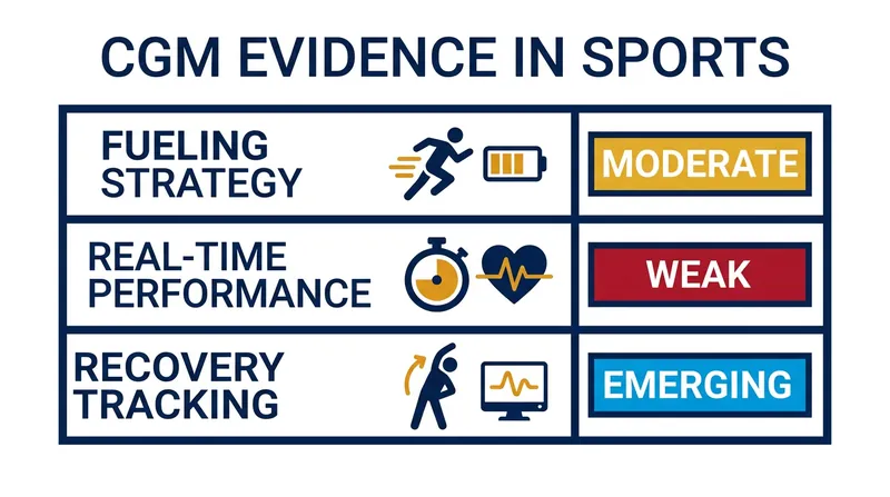 While CGMs show promise for mapping individual responses to food, evidence that they directly improve race times remains weak.