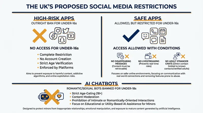 The proposed legislation splits the internet into distinct risk categories rather than issuing a blanket ban.