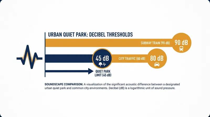 To receive certification, a park's background noise must remain below 45 decibels.