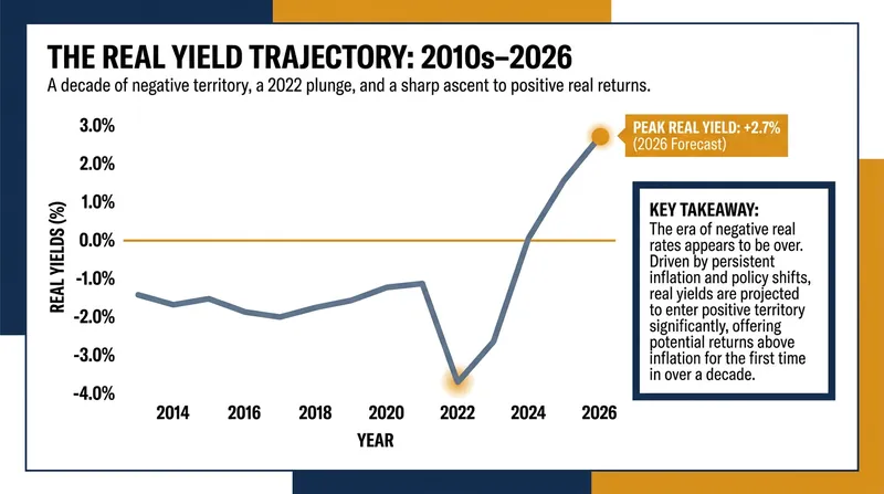 The end of the 'cash drag' era: Real yields have surged from negative territory to multi-decade highs.