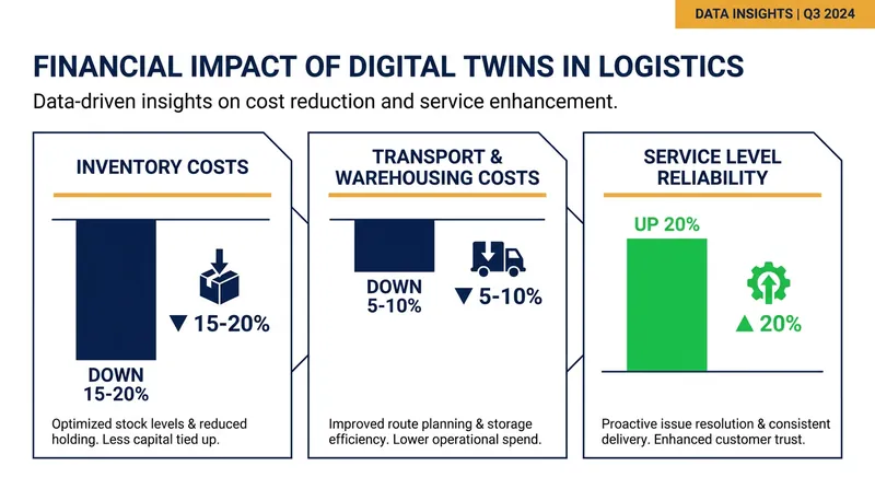 Companies implementing end-to-end digital twins report significant cost reductions and improved reliability.