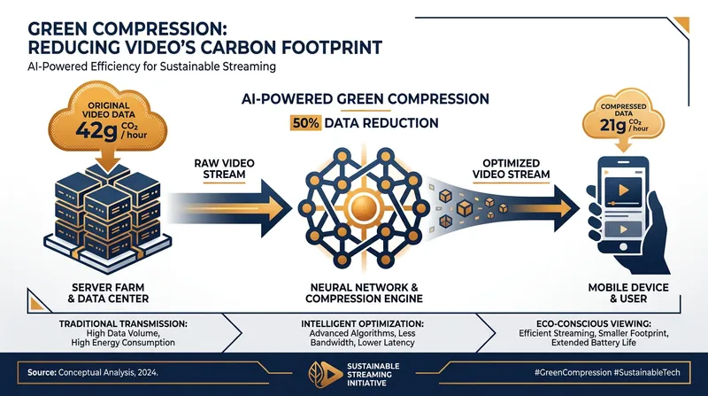 By halving the data payload, AI compression significantly reduces the energy required by data centers and cellular networks.