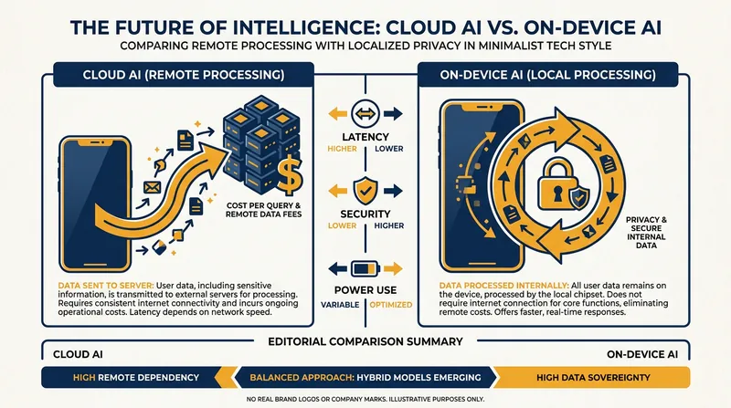 On-device AI shifts the compute burden from expensive cloud servers to the user's local hardware.
