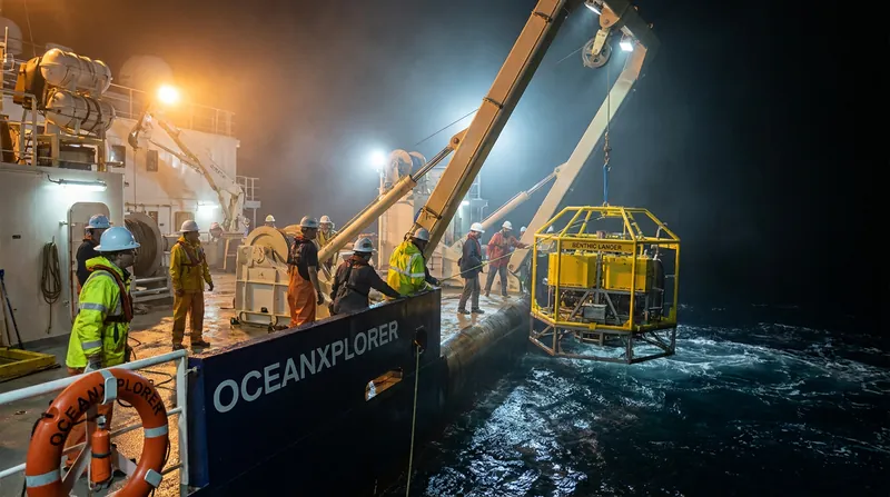 Researchers deploy benthic chambers to measure oxygen levels on the deep seafloor.