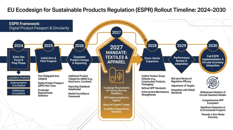 The European Union's timeline for implementing mandatory Digital Product Passports.