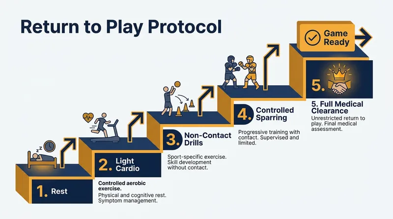 Modern concussion protocols emphasize a gradual, data-backed return to full-contact sparring.