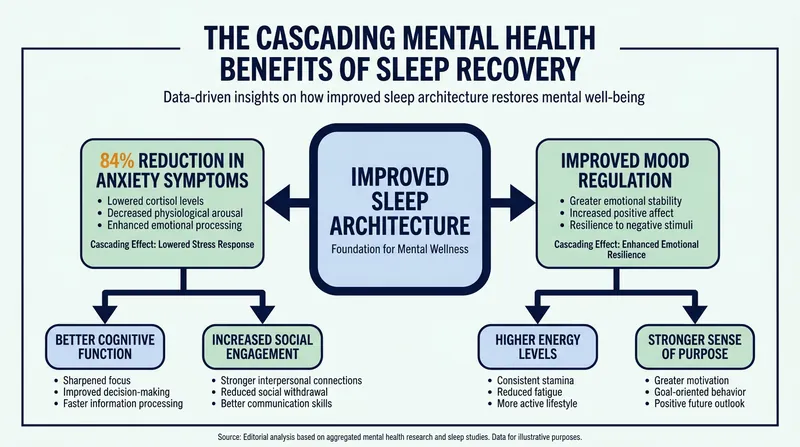 Clinical data shows that the vast majority of anxiety improvements in dCBT-I users are directly driven by sleep recovery.
