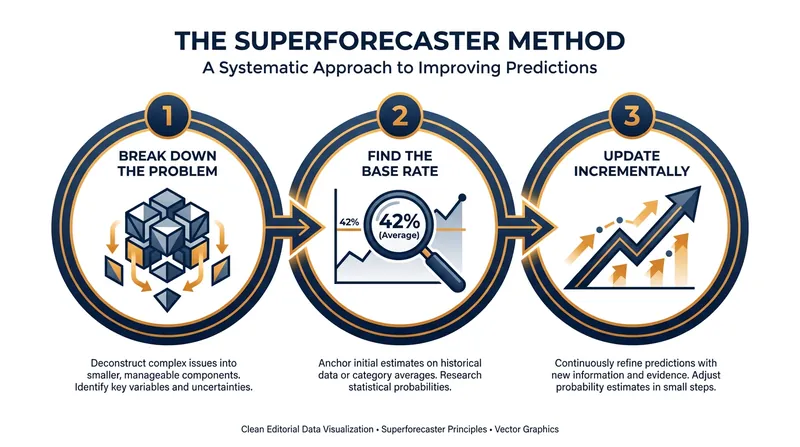 Superforecasters rely on a disciplined, step-by-step methodology rather than raw intuition.