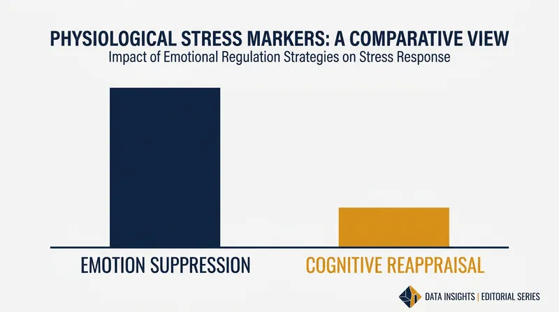 Studies consistently show that reappraisal lowers physiological stress markers compared to emotional suppression.