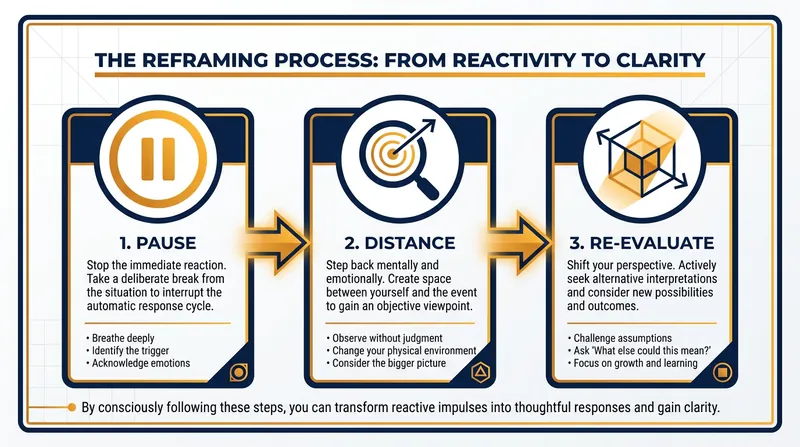 The three core steps of active cognitive reappraisal.