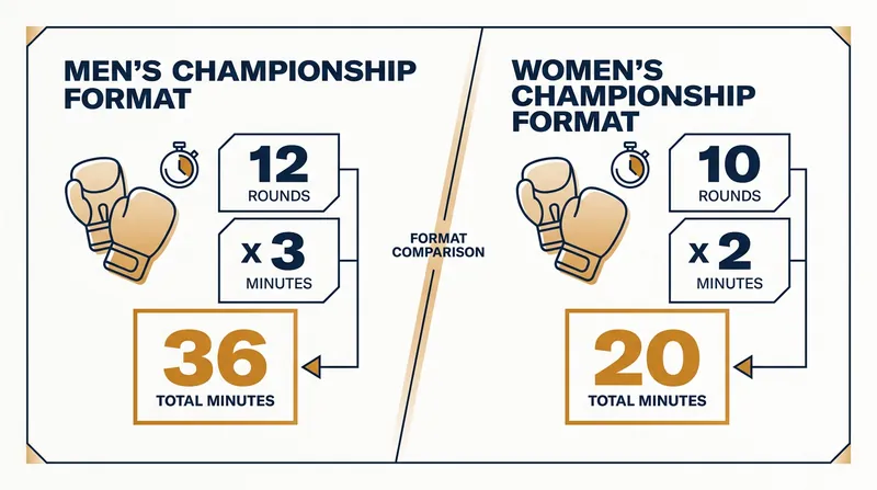 A comparison of the standard championship distances in professional boxing.