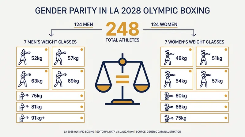 For the first time in Olympic history, boxing will feature full gender parity in Los Angeles.