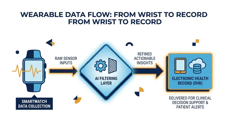 AI-driven triage is essential to prevent raw wearable data from overwhelming clinical workflows.