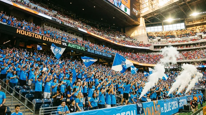 Over 7,000 traveling 'Blue Wave' supporters packed into Houston Stadium to witness their nation's World Cup debut.