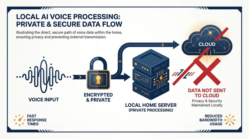 Local Large Language Models (LLMs) allow for natural voice commands without sending audio to remote servers.