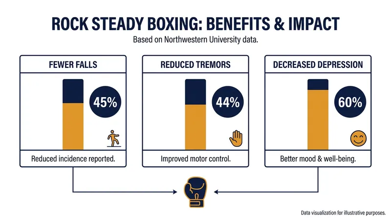 Self-reported symptom reduction among participants in therapeutic boxing programs.