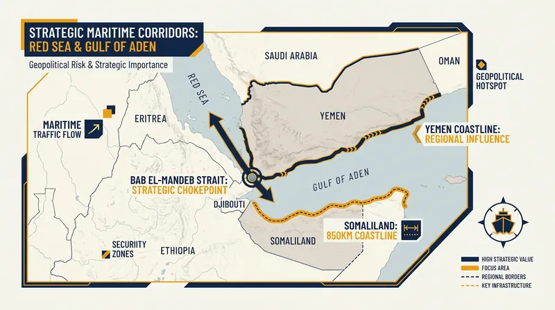 Somaliland's 850-kilometer coastline offers a strategic vantage point overlooking the Gulf of Aden and Yemen.