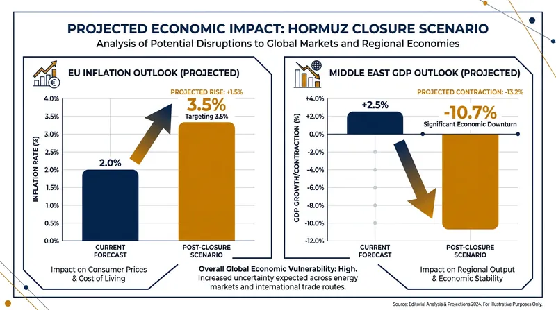 Macroeconomic forecasts highlighted severe global consequences if the blockade persisted.