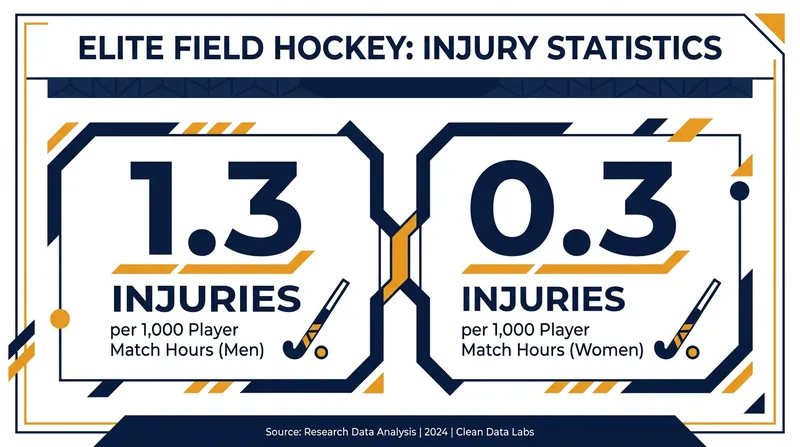 Recent medical protocols have begun rigorously tracking injury rates in elite field hockey tournaments.