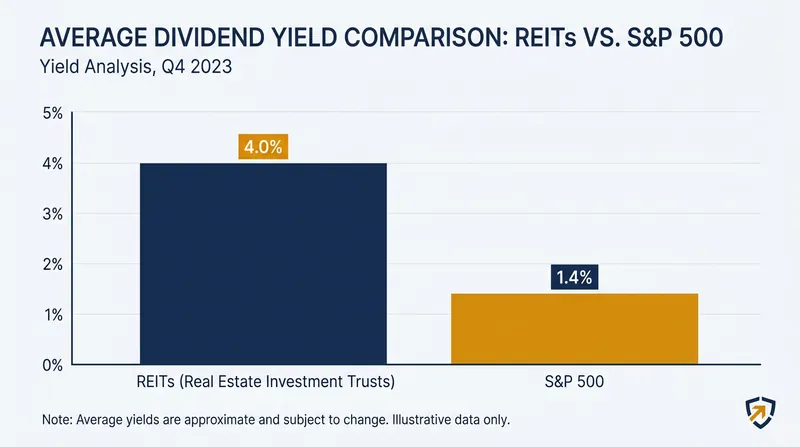 REITs historically offer significantly higher dividend yields than the broader stock market.