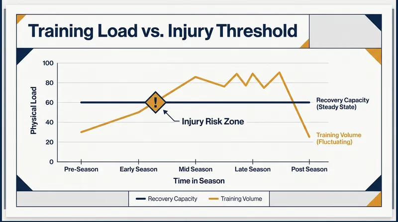 Managing the delicate balance between training volume and recovery capacity is crucial to preventing overuse injuries.