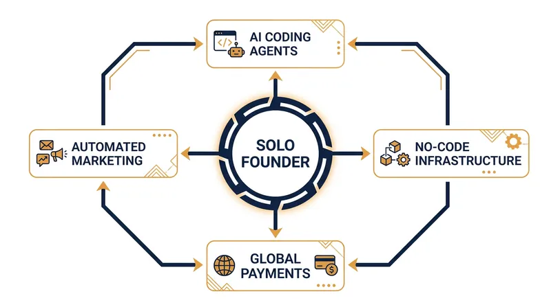 How modern solopreneurs leverage technology to replace traditional departments.