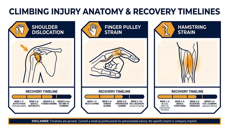 Modern climbing injuries require highly specific, phased recovery timelines.