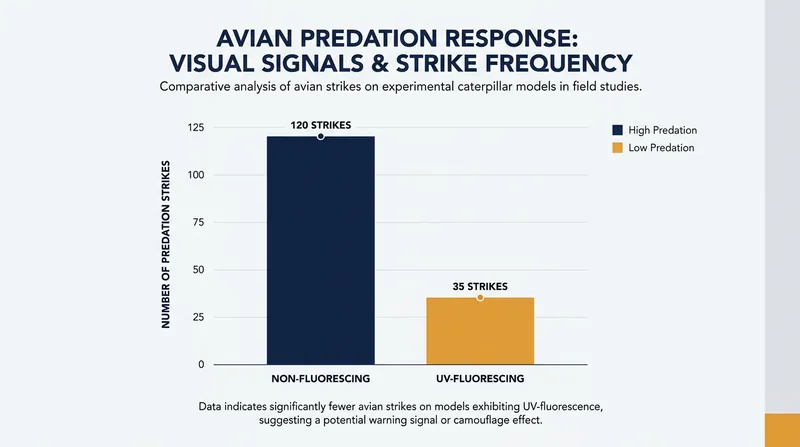 Data from The Canadian Entomologist suggests UV fluorescence may deter bird attacks.