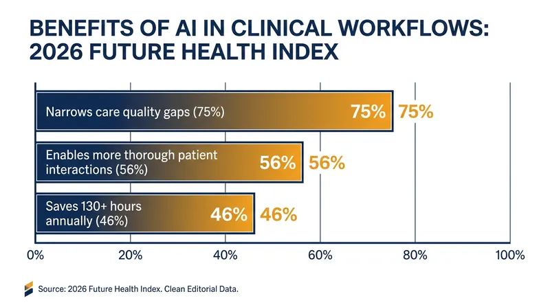 Clinicians report that AI is significantly improving both the efficiency and quality of patient care.