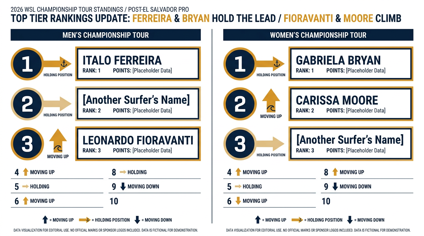 The global standings have tightened significantly as the tour approaches its midway point.