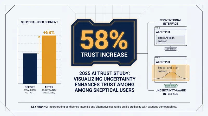 Visualizing doubt significantly increases trust among skeptical users.
