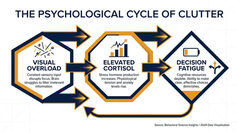 The neurological toll of visual disarray creates a feedback loop of stress and avoidance.