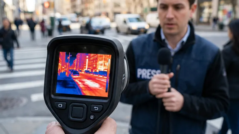 Thermal imaging reveals how the built environment traps heat, creating localized microclimates that exacerbate the danger.