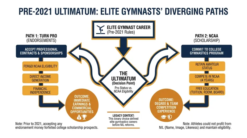 Before 2021, elite gymnasts had to choose between monetizing their success and competing in college.