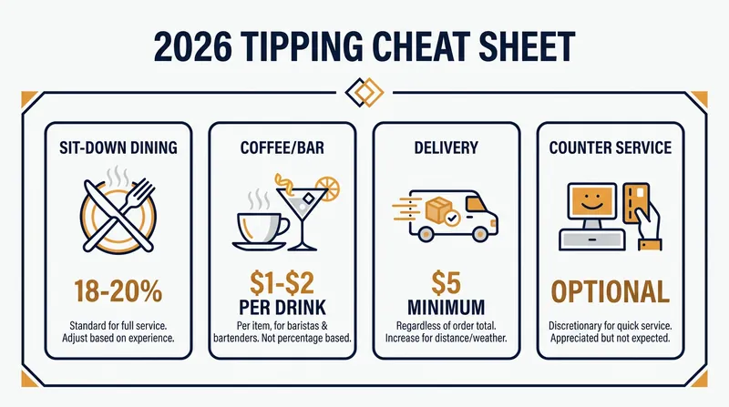 A quick reference guide for modern tipping etiquette.