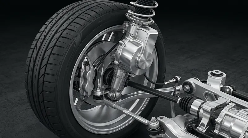 Ferrari's TASV system uses a 48-volt electric motor and a ball screw to physically move the suspension.