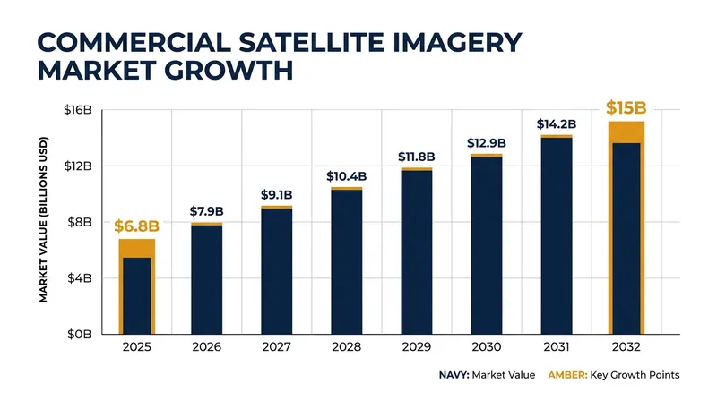 The commercial satellite imagery market is projected to more than double by 2032, further expanding public access to orbital data.