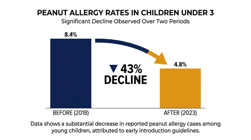 Recent data from the Children's Hospital of Philadelphia shows a dramatic drop in peanut allergies following the guideline shift.