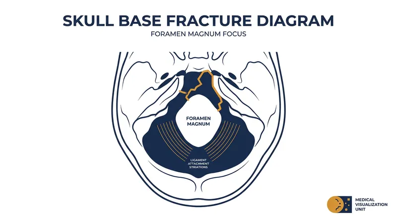 Researchers identified a targeted fracture at the base of the skull and internal striations consistent with deliberate brain removal.