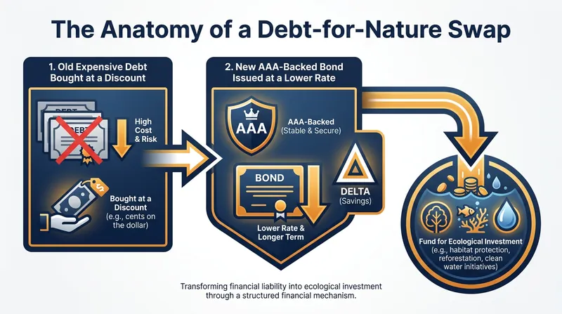 How financial engineering redirects sovereign debt payments into environmental protection.