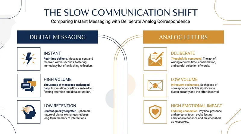 The slow communication movement treats the friction of analog writing as a feature, not a bug.