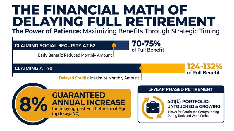 Working part-time can generate enough income to delay Social Security claims, locking in a permanently higher benefit.