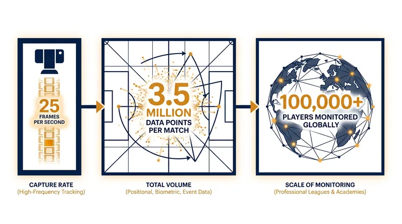 The sheer volume of tracking data generated in a single modern football match.