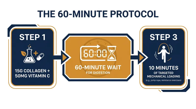 Timing is critical: nutrients must peak in the bloodstream exactly when mechanical loading begins.