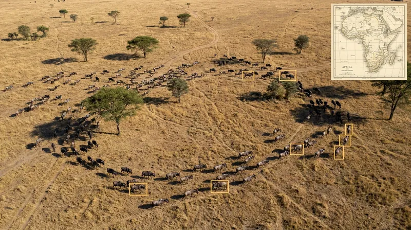 AI-powered satellite censuses allow researchers to count large herds across thousands of square kilometers.