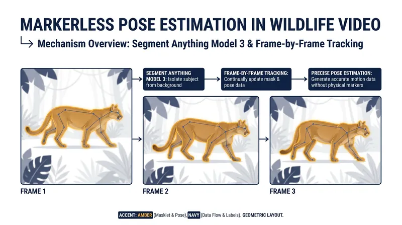 The SA-FARI project uses advanced computer vision to track an animal's exact outline and posture without physical tags.