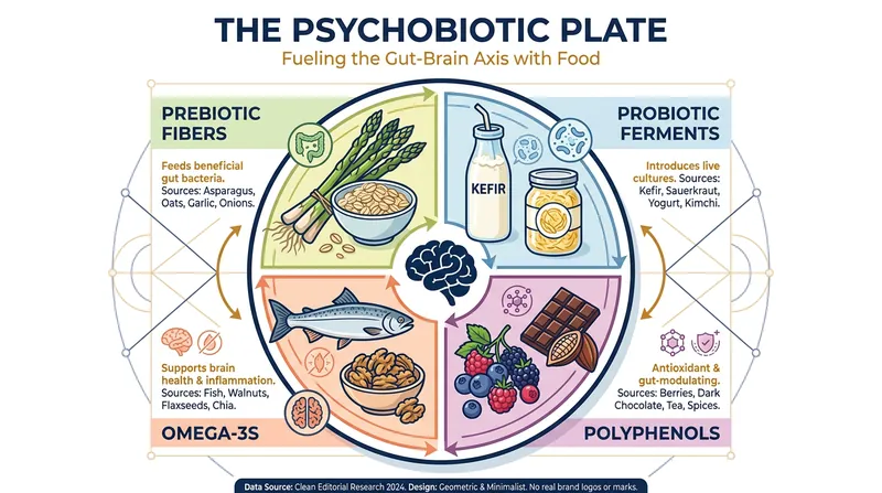 Building a brain-healthy diet requires a combination of fibers to feed microbes, ferments to introduce new bacteria, and anti-inflammatory fats.