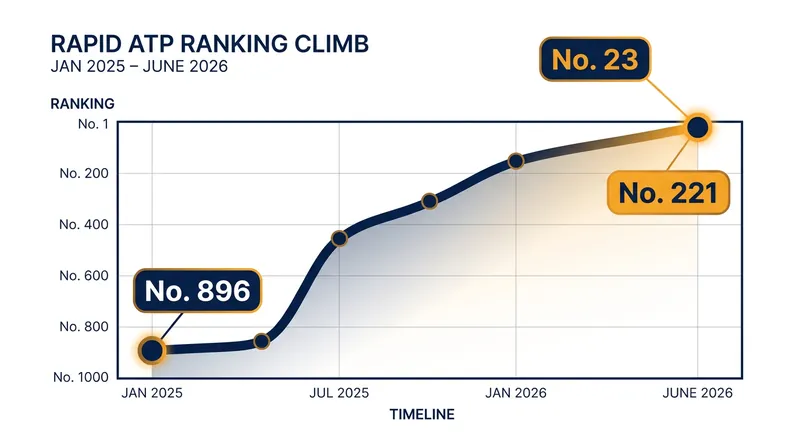 Jodar's ranking has surged over 800 spots in just 18 months.