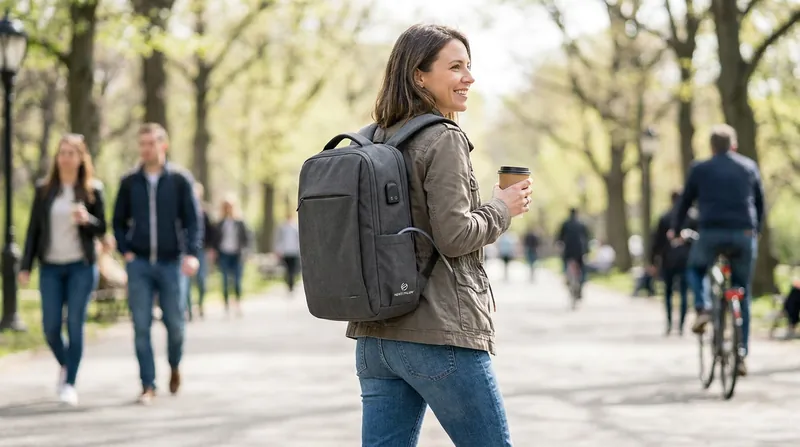 Patients carry the device's battery generator in a portable backpack or shoulder bag, allowing them to maintain daily routines.